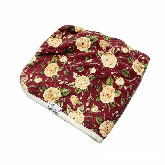 Copper Pearl Burgundy Floral Burp Cloth - Picture 2 of 4